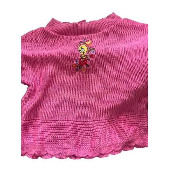 WB Looney tunes pink tweety bird sweatshirt size 7/8 - Picture 7 of 9